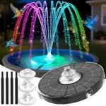 Solar Bird Bath Fountain with Pump and Lights