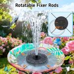 Solar Fountain with 7 Nozzles and Adjustable Height