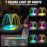 Solar Bird Bath Fountain with Pump and Lights