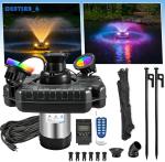 1HP Floating Pond Fountain with Color-Changing Light