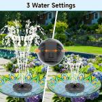 Solar Fountain with 7 Nozzles and Adjustable Height