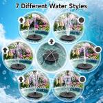 Solar Fountain with 7 Nozzles and Adjustable Height