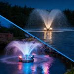 1HP Floating Pond Fountain with Color-Changing Light