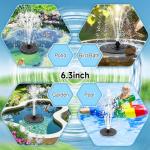 Solar Fountain with 7 Nozzles and Adjustable Height