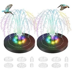 Solar Bird Bath Fountain Pump with LED Lights
