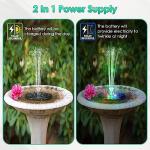 Solar Bird Bath Fountain Pump with LED Lights