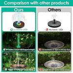Solar Bird Bath Fountain Pump with LED Lights