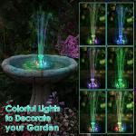 Solar Bird Bath Fountain Pump with LED Lights