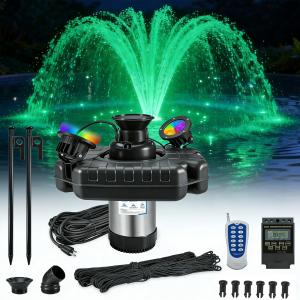 Floating Pond Fountain with LED Lights and Pump