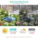 Solar Water Fountain with 6 Nozzles and Pipes