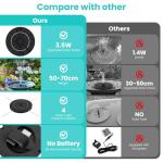 Solar Water Fountain with 6 Nozzles and Pipes