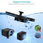 Solar Water Fountain with 6 Nozzles and Pipes