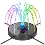 Solar Fountain Pump with LED Lights and Sprays