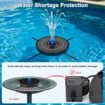 Solar Fountain Pump with LED Lights and Sprays
