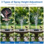 Solar Fountain Pump with LED Lights and Sprays