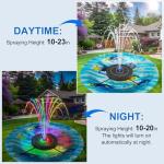 Solar Fountain Pump with LED Lights and Sprays