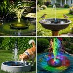 Solar Fountain Pump with LED Lights and Sprays