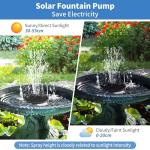 2W Solar Fountain Pump with 6 Nozzles