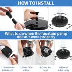 2W Solar Fountain Pump with 6 Nozzles