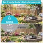 Solar Fountain Pump with 6 Nozzles for Bird Baths