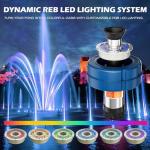 1HP Floating Pond Aerator Pump with LED Lights