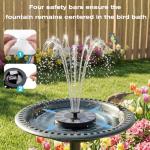 Solar Fountain Pump with 6 Nozzles for Bird Baths
