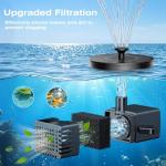 Solar Fountain Pump with 6 Nozzles for Bird Baths