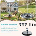 Solar Fountain Pump with 6 Nozzles for Bird Baths