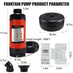 750W Floating Pond Fountain Aerator with Timer
