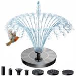 Solar Fountain for Bird Bath with 6 Nozzles