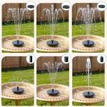 Solar Fountain for Bird Bath with 6 Nozzles