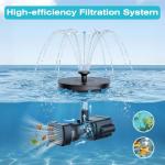 Solar Fountain for Bird Bath with 6 Nozzles