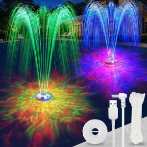 Large Solar Pool Fountain with Light Show