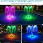 Large Solar Pool Fountain with Light Show