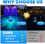 Large Solar Fountain with Light Show and Anchor