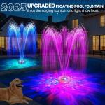 Large Solar Fountain with Light Show and Anchor