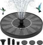 Solar Bird Bath Fountain with 6 Nozzles