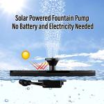 Solar Bird Bath Fountain with 6 Nozzles
