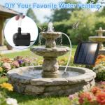 Yeomi Solar Bird Bath Fountain Pump with Nozzles