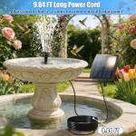 Yeomi Solar Bird Bath Fountain Pump with Nozzles