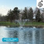 Floating Pond Fountain 1HP with Light Kit