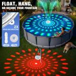 Large Solar Fountain with Light Show and Anchor