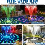 Large Solar Fountain with Light Show and Anchor