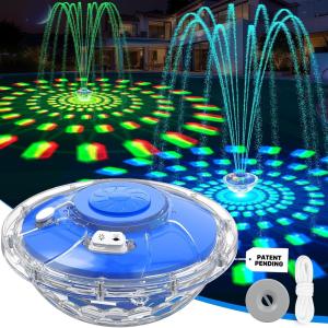 Upgraded Rechargeable Floating Pool Fountain with Light
