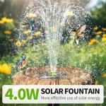 Solar Bird Bath Fountain Pump with 8 Nozzles