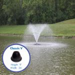 1 HP Aerating Pond Fountain with 3 Spray Patterns
