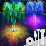 Large Solar Fountain with Light Show and Anchor