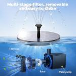 AISITIN Solar Fountain Pump with 6 Nozzles