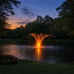 Floating Pond Fountain with Light Kit and Aerator