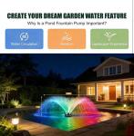 1HP Pond Fountain Aerator with Color-Changing LEDs